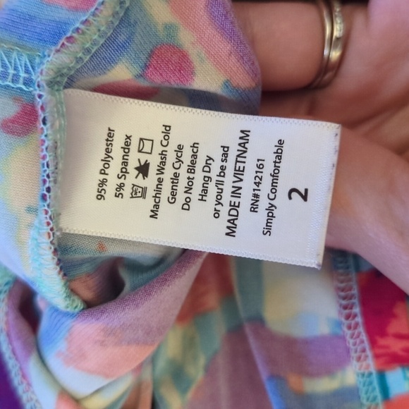 LuLaRoe Stretchy Short Sleeve Dress Size 2 with Pockets - Picture 7 of 7